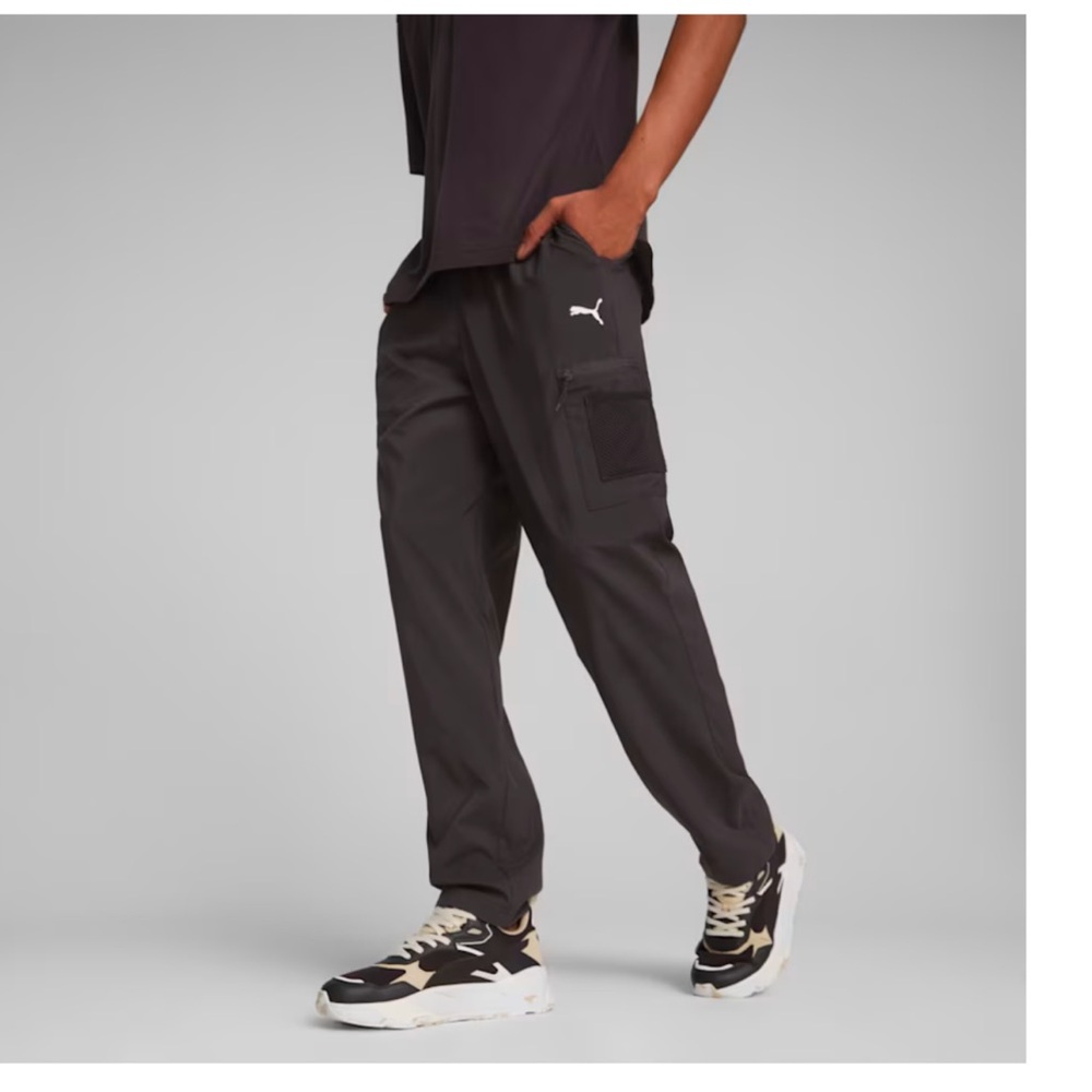 Puma Black Open Road lightweight pants DryCell material